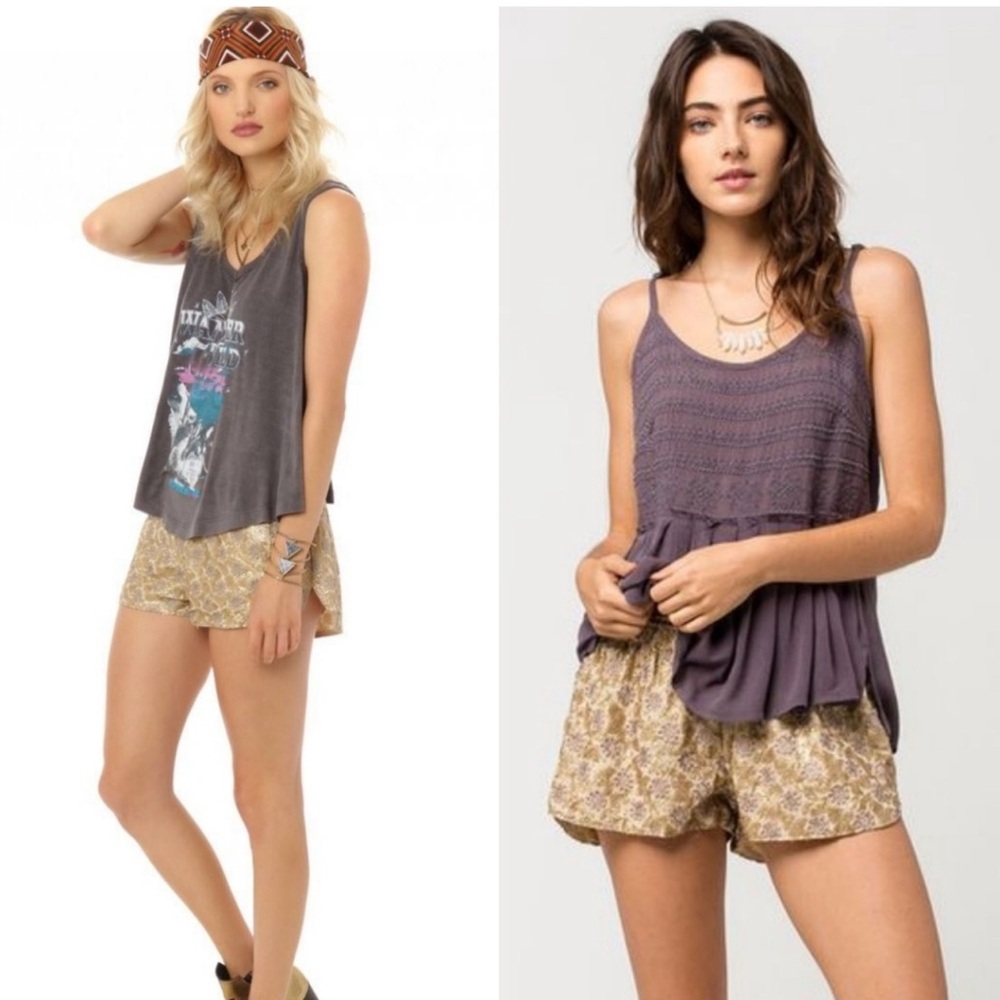 O’Neill gold sequin shorts elastic waist